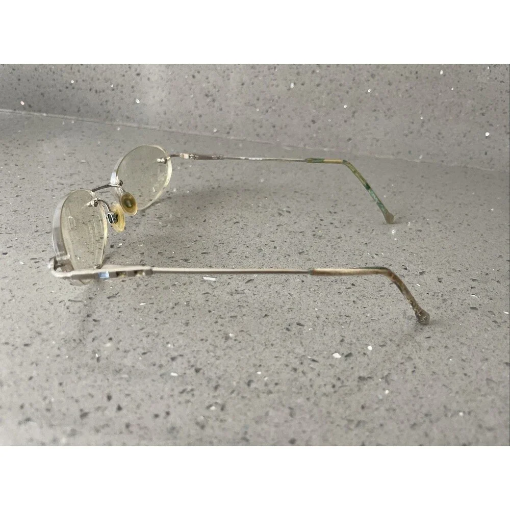 Marchon Eyeglasses Frames ONLY Tres Jolie 42 Shiny Palladium Rimless 50-18-130